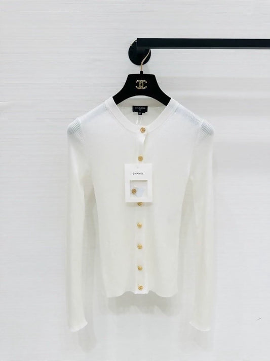 Chanel 26S white Knit Cardigan