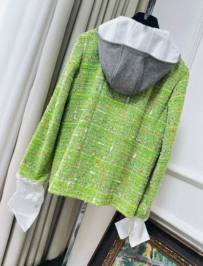 Chanel 25C Green Tweed Jacket