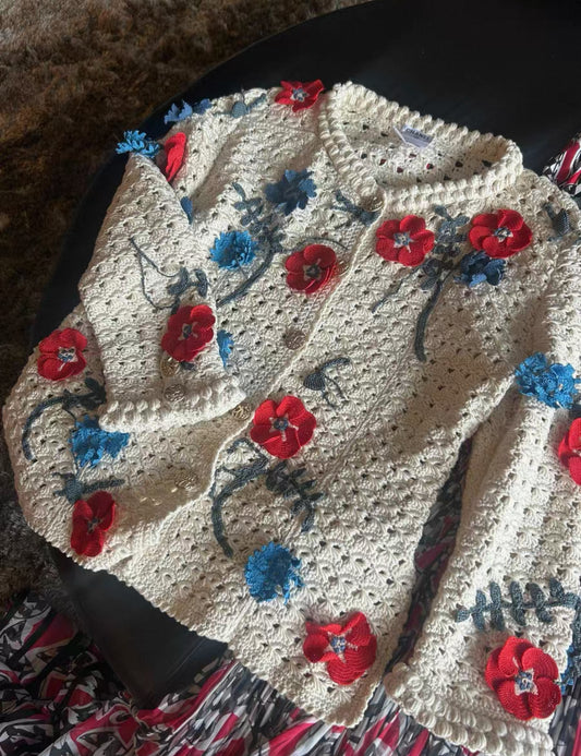 Chanel 2010 Colourful Floral Embroidered Cardigan