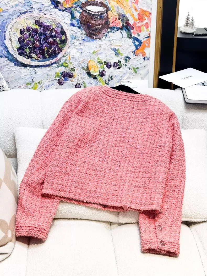 Chanel 20P Orange-Pink Tweed Jacket