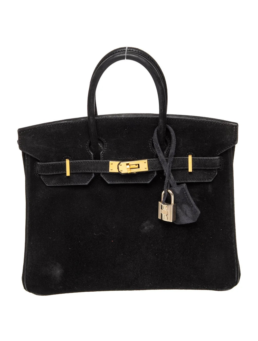 Hermes Birkin 25 Black Doblis suede leather gold hardware