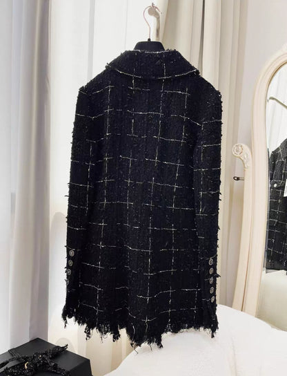 Chanel 22C black tweed jacket - size 36