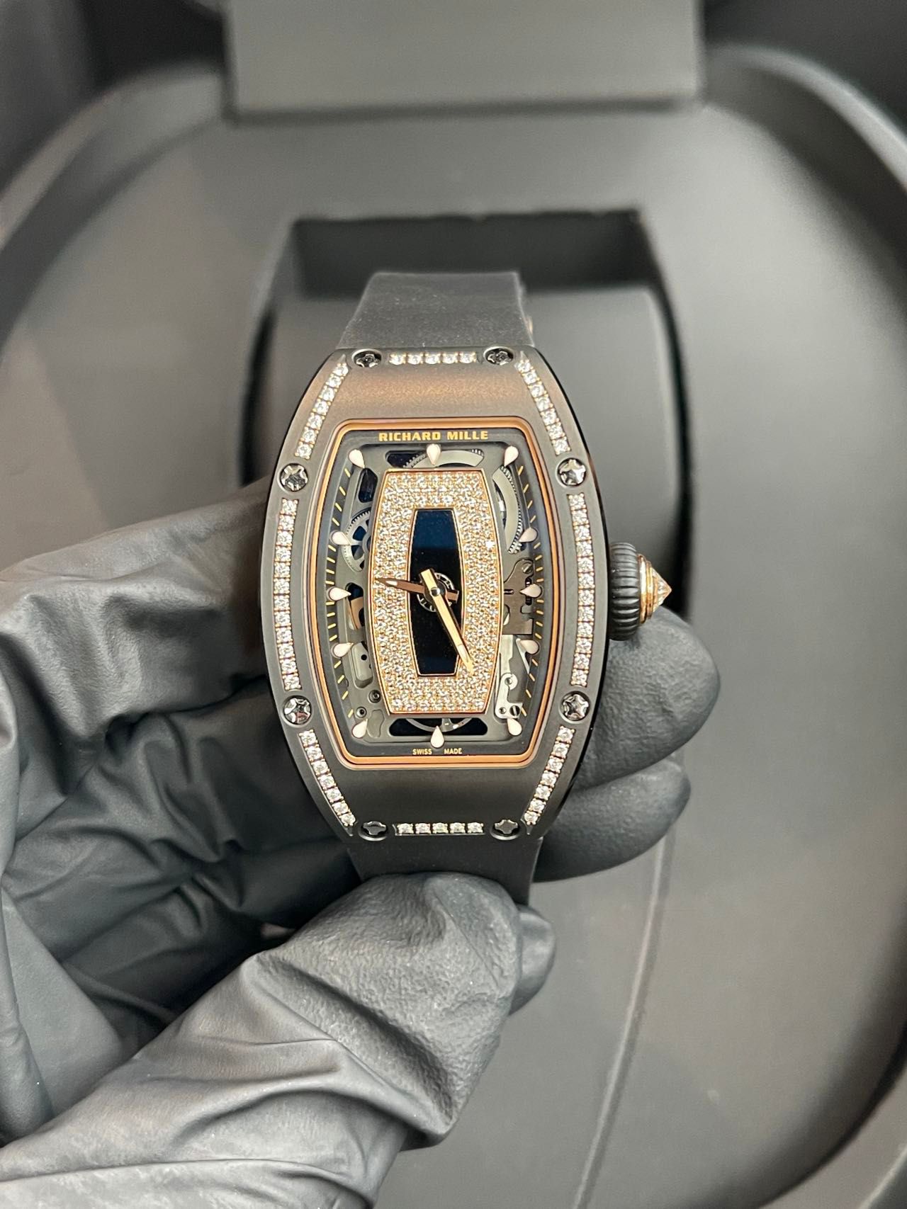 Richard Mille RM 07-01 Black Ceramic Black Lips Diamond Bezel