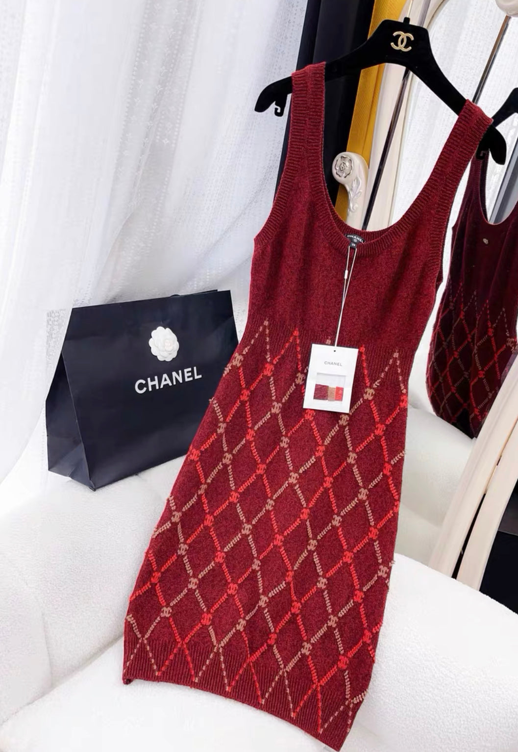 Chanel 24A burgundy dress size 38