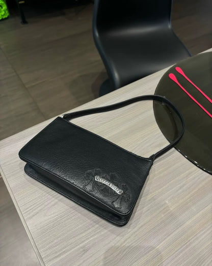 Chrome Hearts Black Leather small shoulder bag