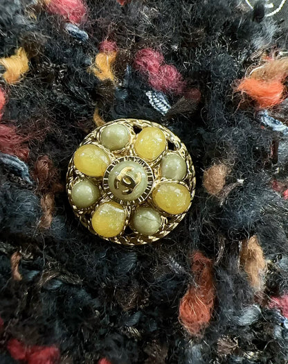 chanel 10A black tweed fringed jacket