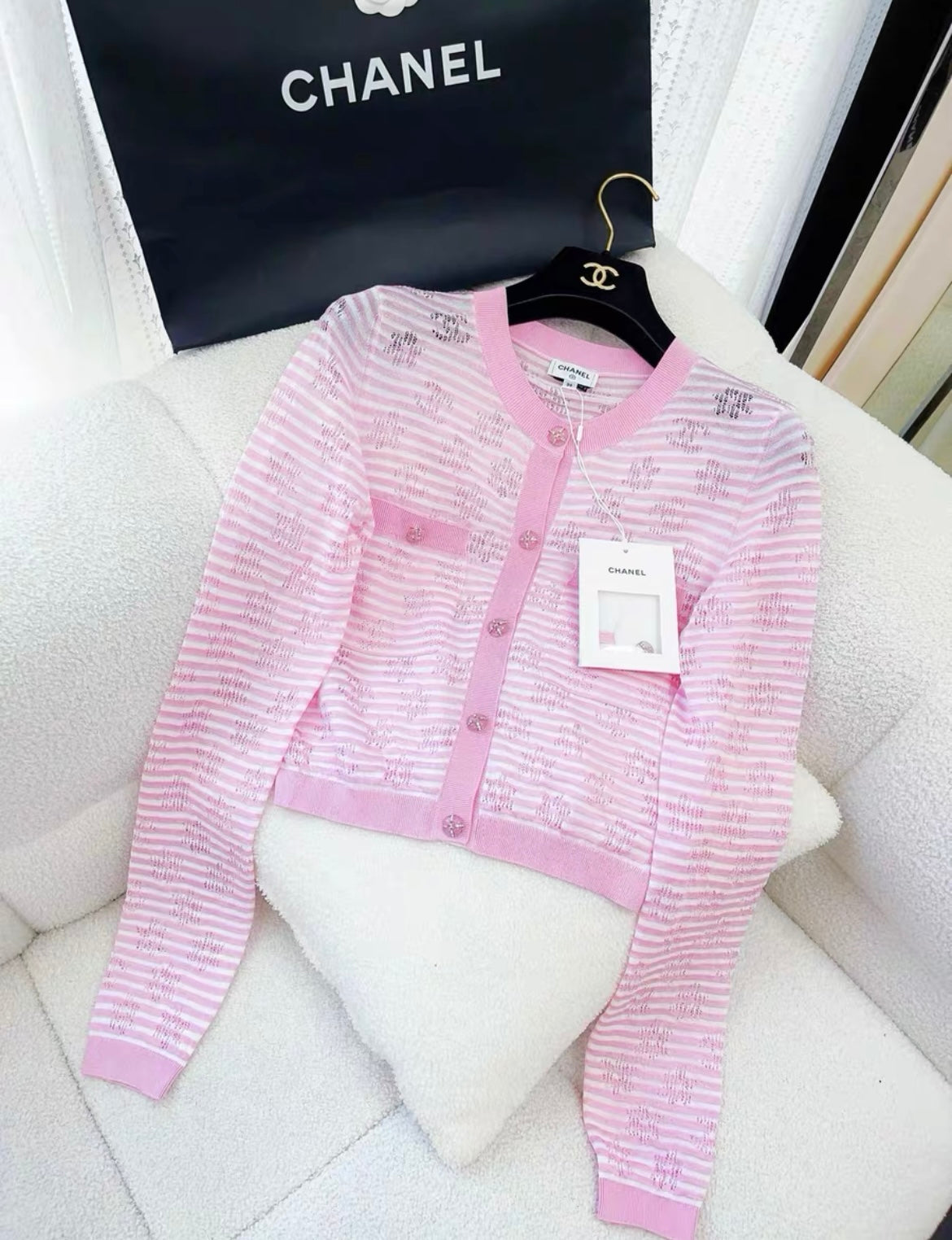 Chanel 24C Pink Cardigan size 36