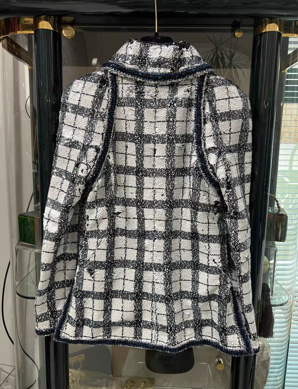 CHANEL メッシュジャケット　サイズ40 CHANEL 17k white & black SEQUIN Check Jacket size 36 – Wararni.com