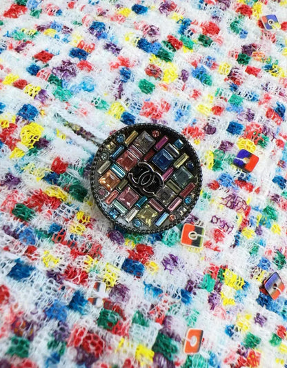 Chanel 25C colourful sequin tweed shirt style  jacket