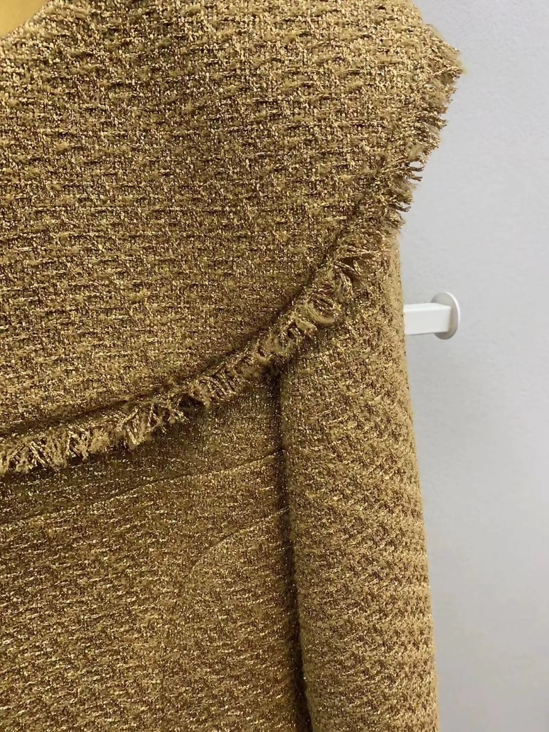 Chanel 19M gold tweed lapel jacket