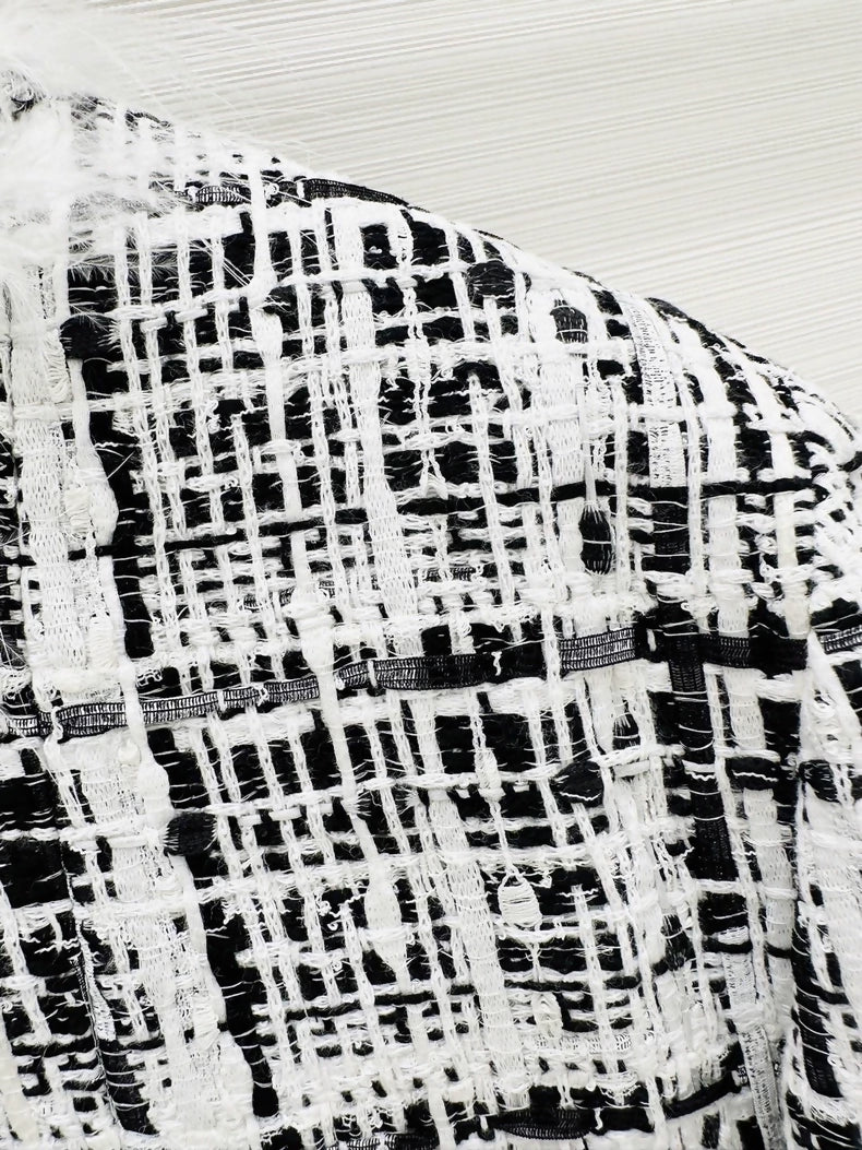 Chanel 25S black and white tweed jacket