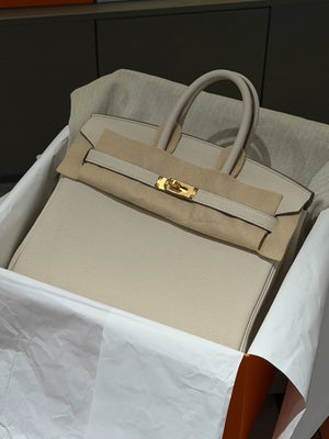 Hermes Birkin 25 cream White Togo leather gold hardware