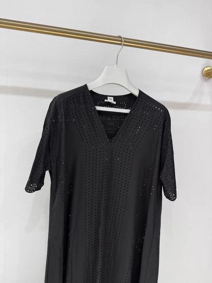 Hermes black silk dress