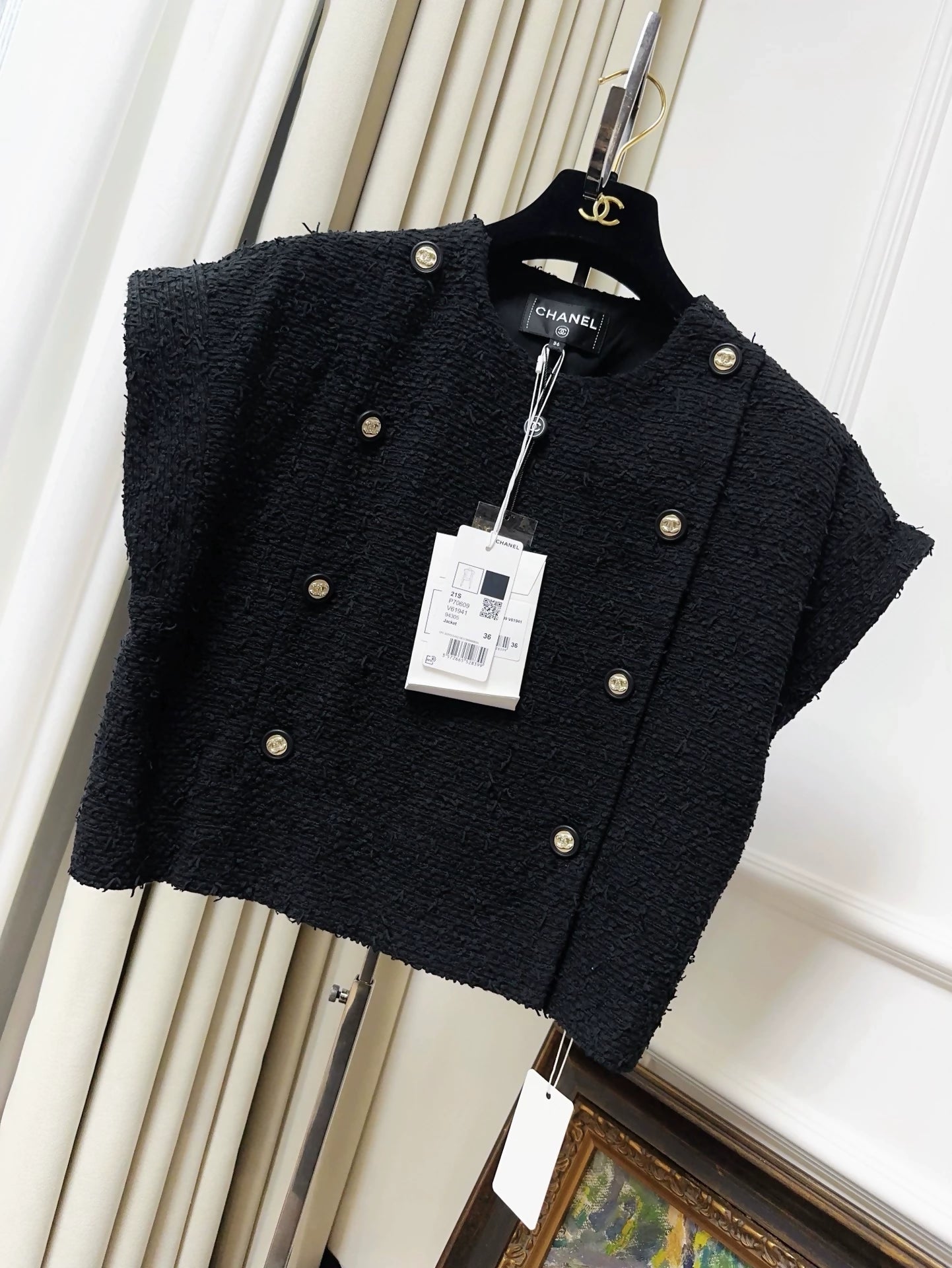 Chanel 21s black tweed top