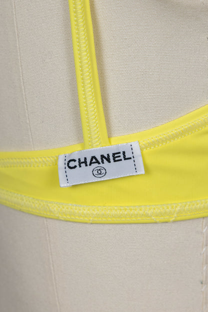 Chanel 1994 Cruise Vintage Yellow Logo Quilted Bikini