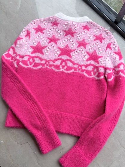 Chanel 23N Pink Cashmere Ski Sweater
