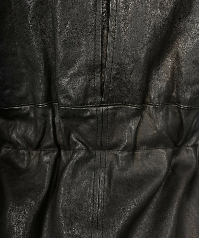 Chanel 07A Black Lambskin Leather Utility Jacket Coat FR 40