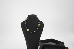 Chanel 26A Metal Gripoix Pearls & Resin Gold Black & White CC Necklace