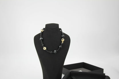 Chanel 26A Metal Gripoix Pearls & Resin Gold Black & White CC Necklace