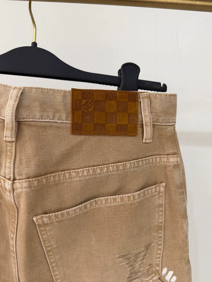 Louis Vuitton 26 Print Embroidered Denim Cargo Pants