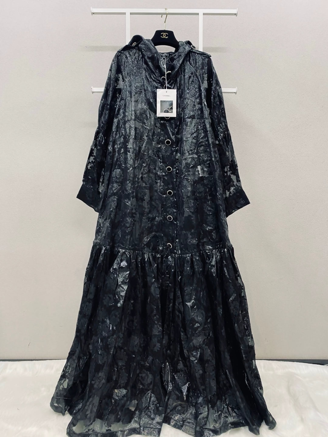 Chanel 21A Black silk coat