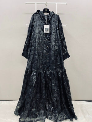 Chanel 21A Black silk coat