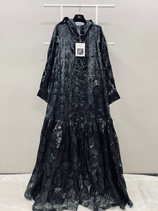 Chanel 21A Black silk coat