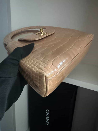Chanel Vintage Mini Top Handle in Blush Alligator (Series 2)