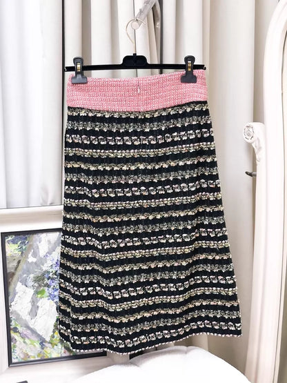 Chanel 22A pink tweed skirt