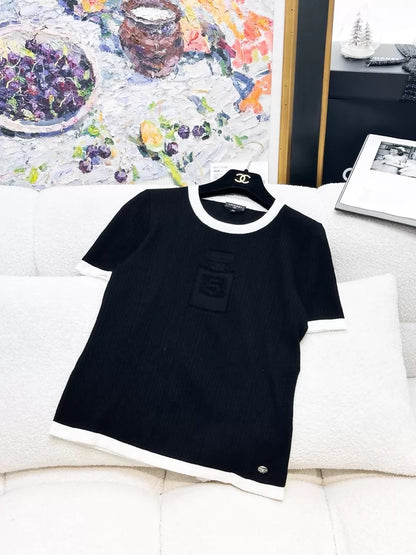 Chanel 24C Black Cashmere Top