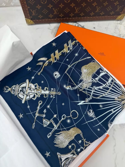 Hermes Chorus Stellarium Scarf: Designer: Daiske Nomura, 70cm