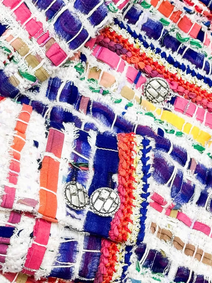 Chanel 2015 mixed-color mosaic tweed jacket