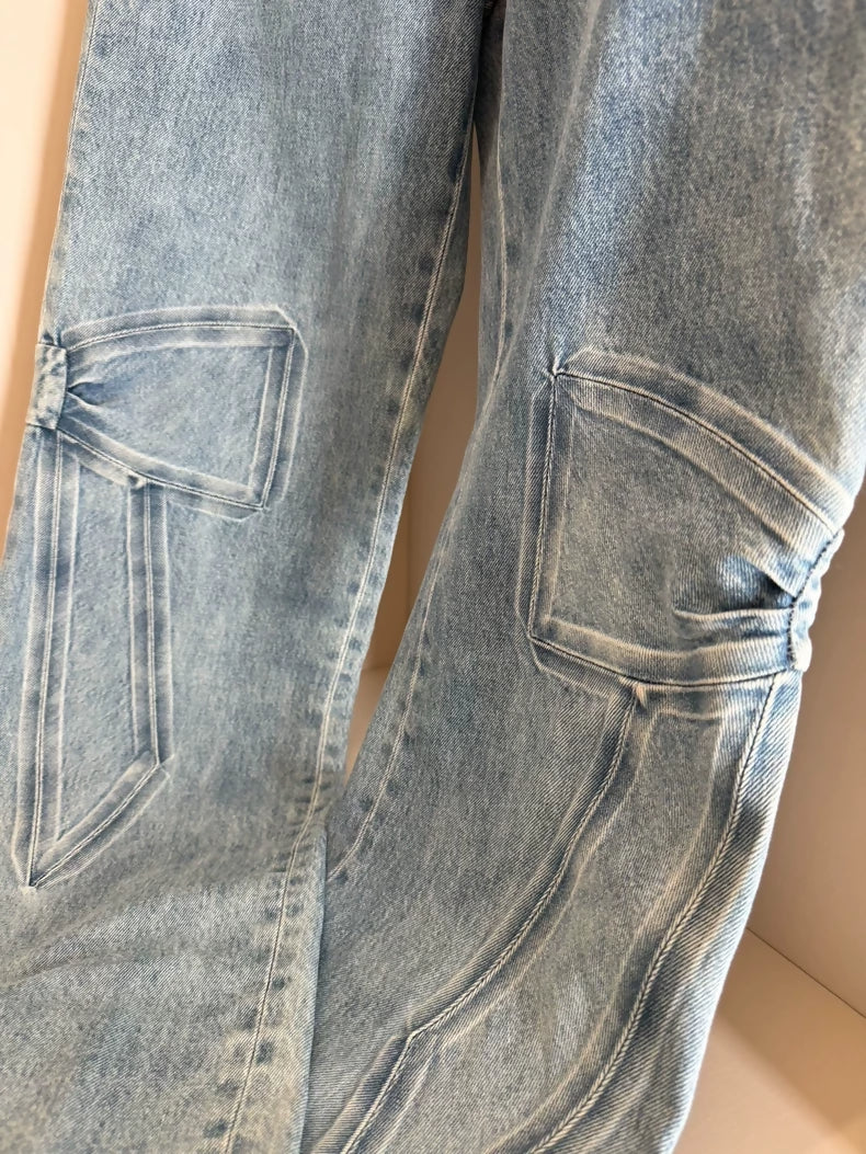 Chanel 25k bow blue denim jeans
