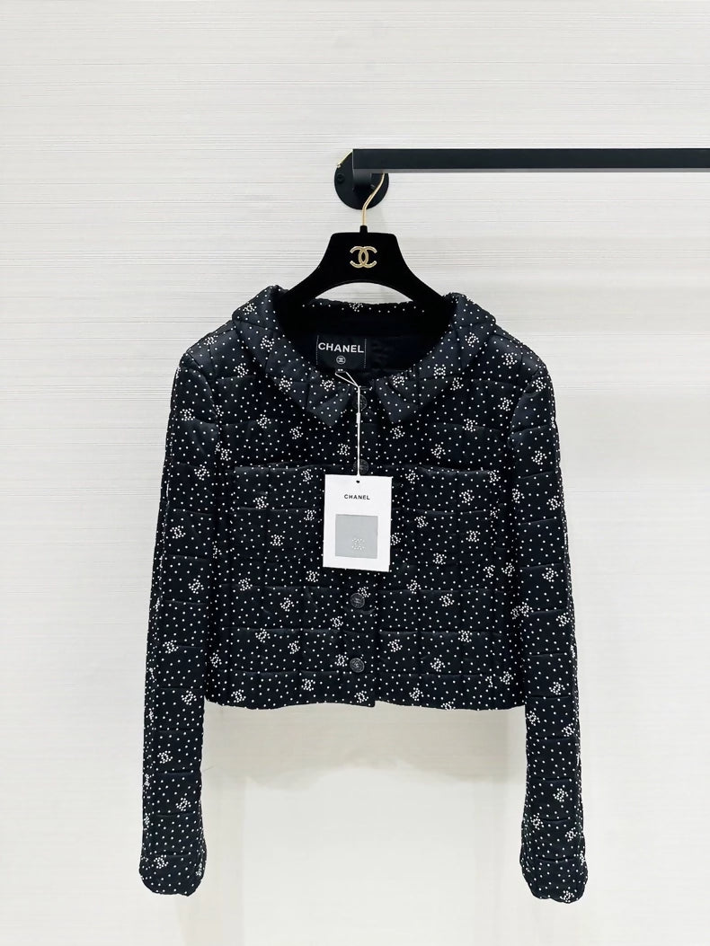 Chanel 25p Black Polka Dot Jacket