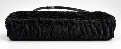 CHRISTIAN DIOR 2000 BLACK GOLD ASTRAKHAN FUR MALICE BAG GHW