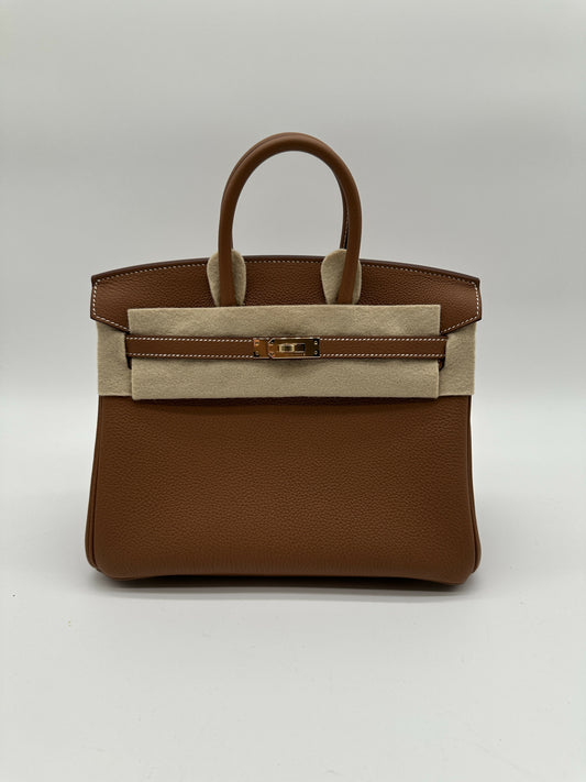 Hermes Birkin 25 Gold Togo GHW stamp K