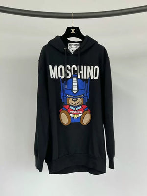 Moschino black bear hooded sweatshirt