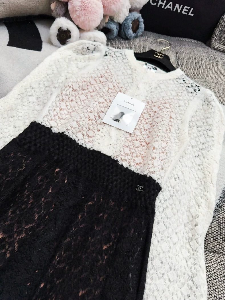 Chanel 23K black and white dress