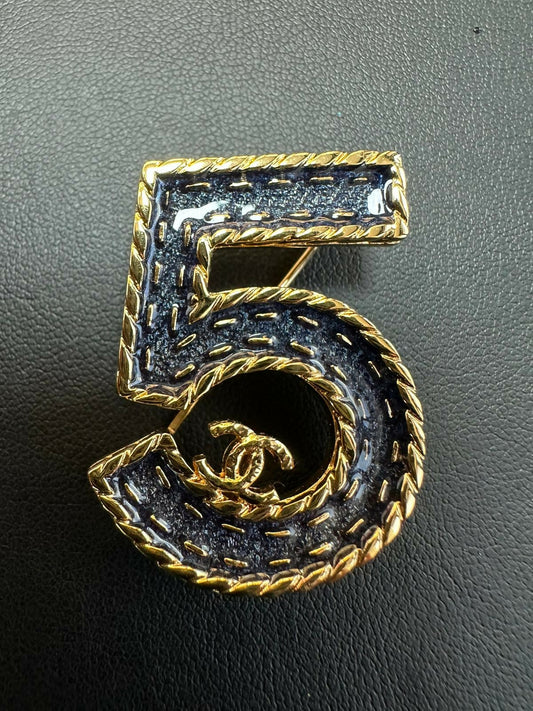 Chanel 2024 Metal Denim No.5 Brooch