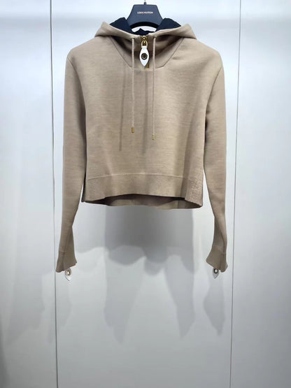 LV 23 Early Autumn Hooded Knit Sweatshirt