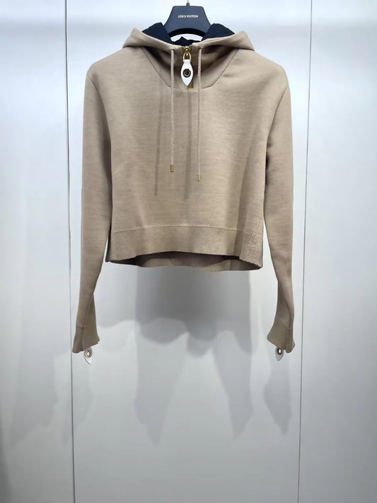 LV 23 Early Autumn Hooded Knit Sweatshirt