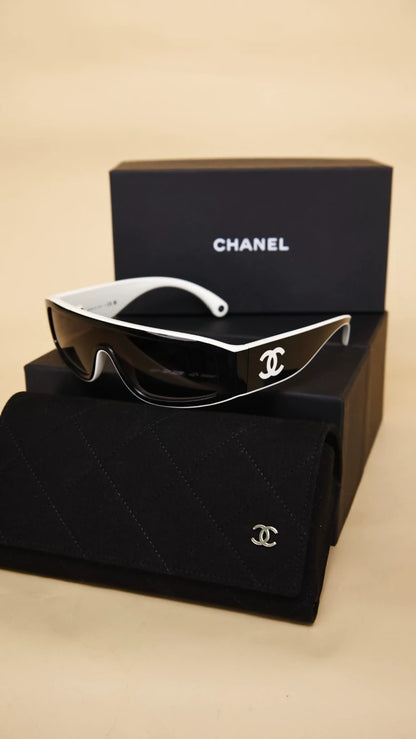 Chanel 24S CH6057 Black and White Sunglasses