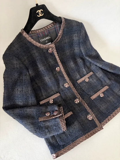 Chanel 13A black brown tweed Jacket