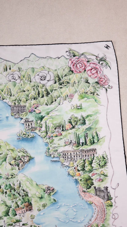 Chanel 26C Cruise Collection, Lake Como, Italy, Estate de Estoril silk scarf