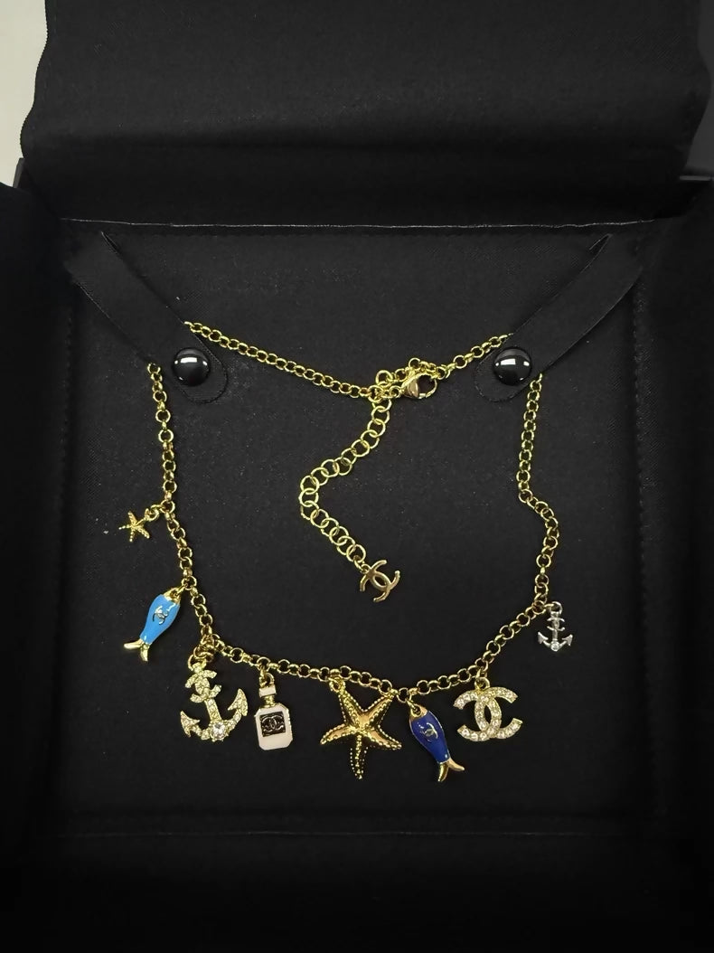 Chanel 25C Ocean Fish and Starfish Necklace