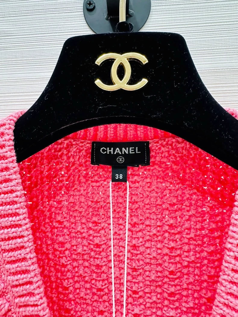 Chanel Red tweed cardigan and shorts set