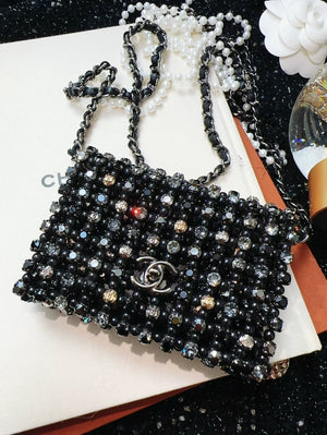 Chanel 22C black mini chain bag