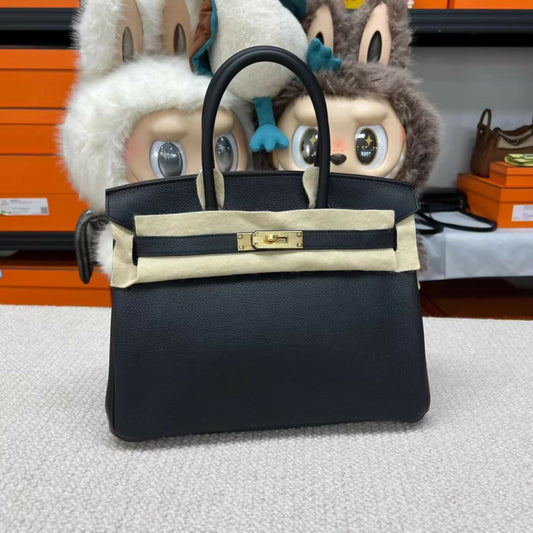 Hermès Birkin 30 – Black & Gold Togo Leather, D-Engraved (3)
