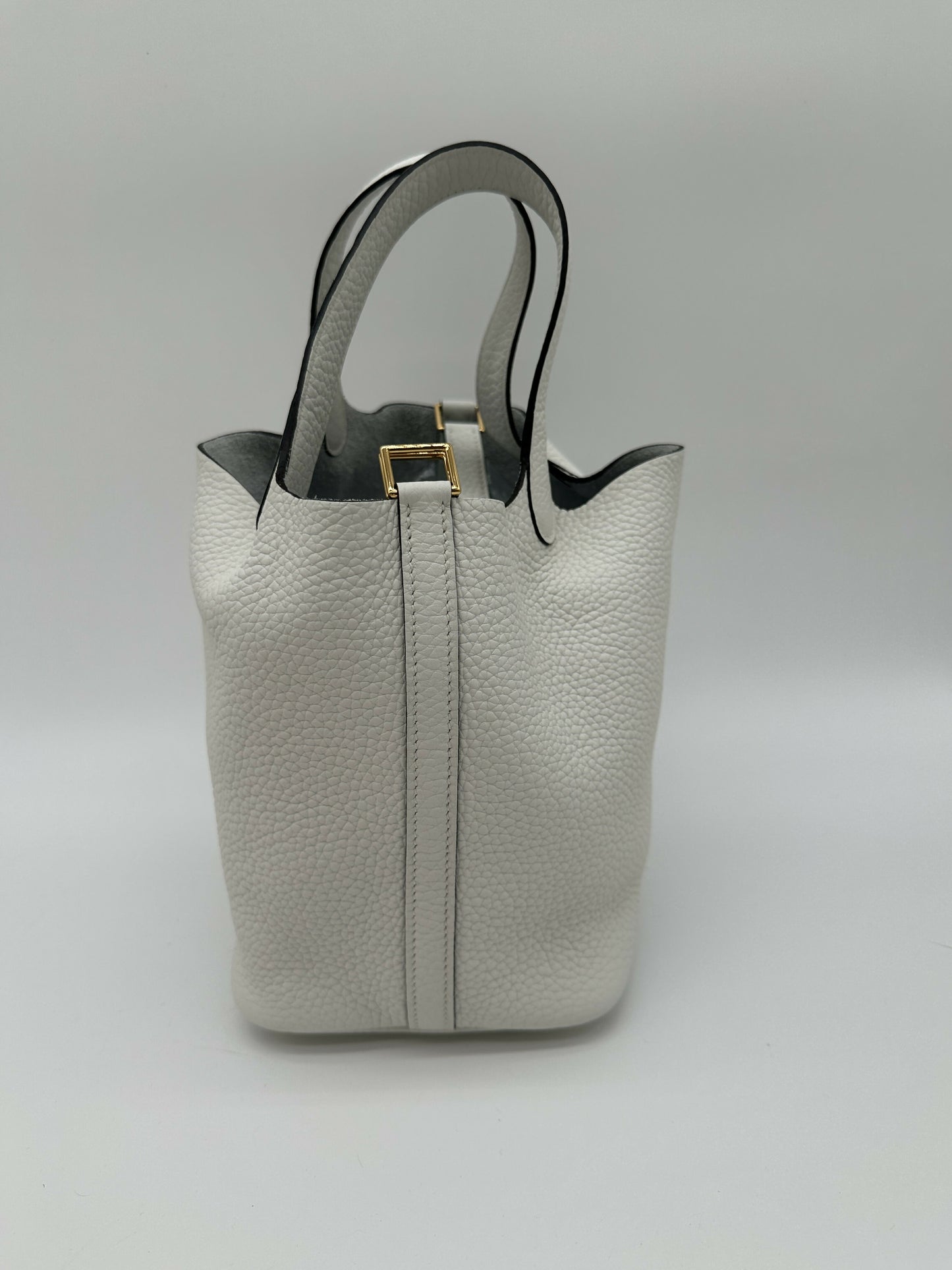 Hermes Picotin 18 New White GHW Stamp W