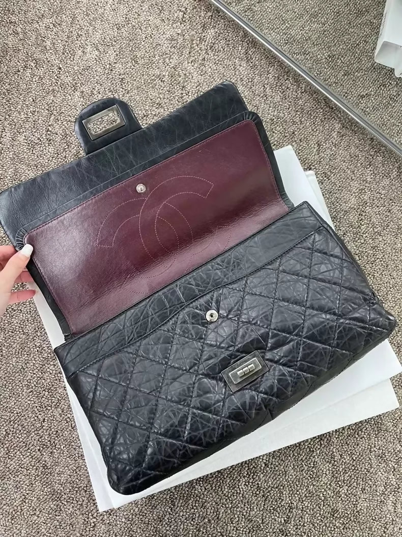 Chanel black and silver Maxi includes dust bag
